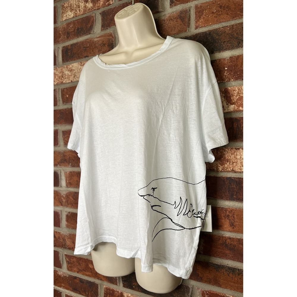 Electric & Rose T Shirt Shark Motif Size Large